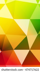 green, red, yellow polygonal geometric banner with rumpled triangular low poly origami style background. vector illustration. for your idea business, wallpaper, web-design.