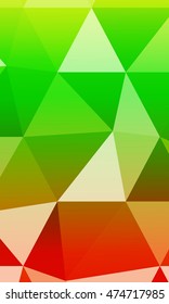 green, red, yellow polygonal geometric banner with rumpled triangular low poly origami style background. vector illustration. for your idea business, wallpaper, web-design.
