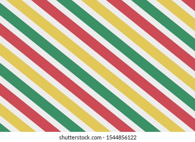 Green, red and yellow striped background.