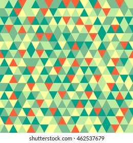Green red yellow triangle geometric seamless pattern