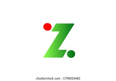 green red Z alphabet letter logo icon. Gradient design for business and company