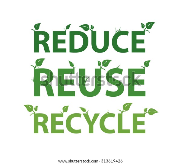 Green Reduce Reuse Recycle Environment Word Stock Vector (Royalty Free ...