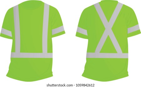 Green reflective t shirt. vector illustration 