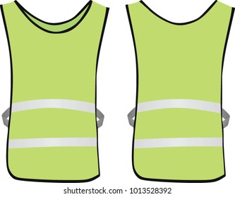 Green reflective vest. vector illustration