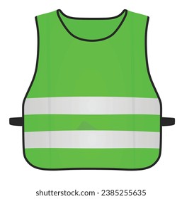 chaleco reflectante verde. ilustración vectorial