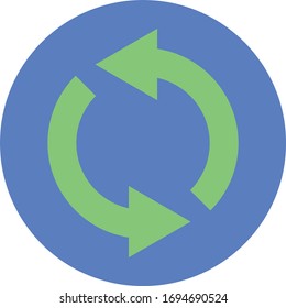 green refresh arrow vector illustration flat design