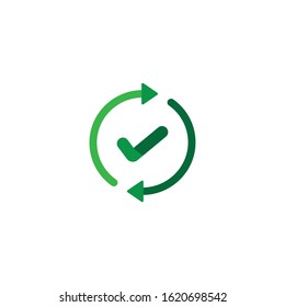Green refresh icon. Vector graphics.