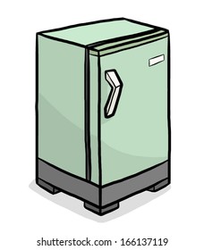 green refrigerator / cartoon vector and illustration, isolated on white background.