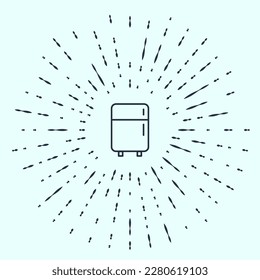 Green Refrigerator icon isolated on green background. Fridge freezer refrigerator. Household tech and appliances. Long shadow style. Vector