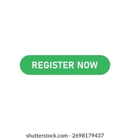 Registro verde ahora Botón. Registrarse ahora icono de diseño plano de Vector. Registrar Botón.