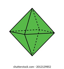 green regular octahedron shapes in maths