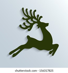 green reindeer fly background