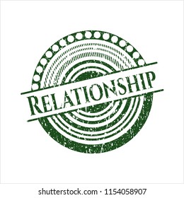 Green Relationship distressed with rubber seal texture