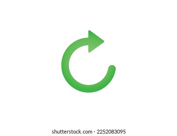 Green reload arrow circular button