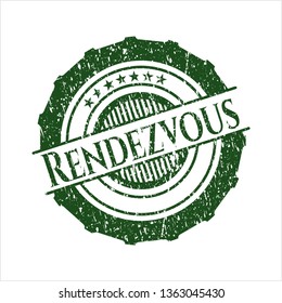 Green Rendezvous distressed grunge seal