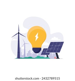 Green renewable energy, environment ecology and nature conservation, natural resources and green power
