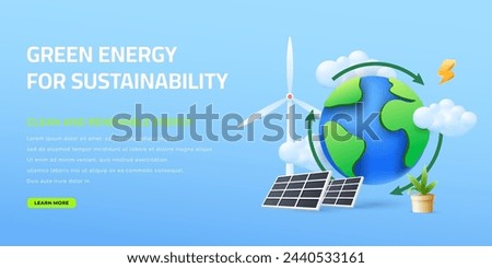 green renewable energy sources for sustainability illustration design