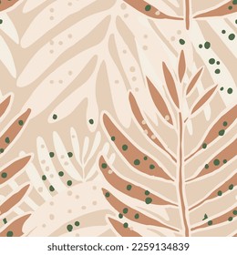 Green Repeated Elegant Beauty Branch Leaves Background. Black Continuous Exotic Decorative Jungle Illustration Print. Bright Repetitive Tropical Garden Shape Texture.