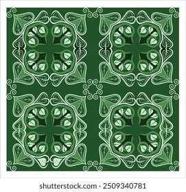 Padrão de plano de fundo abstrato de design de folha repetido verde
