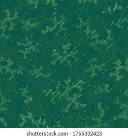 Green Repeated Military Camouflage, Vector Art.  Seamless Graphic Beige Creative, Camo Texture. Brown Repeated Halftone Camouflage, Graphic Camo. Seamless Vector Patterd Design.