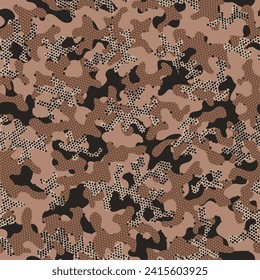 Green Repeated Soldier Graphic Texture. Camouflage Net Desert Camouflage Seamless Pattern. Khaki Seamless Creative Vector Design. Beige Repeated Digital Graphic Camouflage. Camoflage