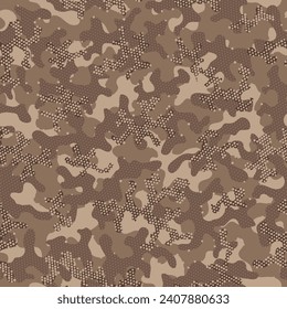Green Repeated War Vector Wallpaper. Autumn Repeated Circle Graphic Background. Camouflage Seamless Desert Camouflage Seamless Pattern. Brown Seamless Soldier Graphic Backdrop. Camoflage