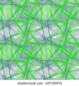 Green repeating computer generated fractal design pattern