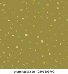 green repetitive background with hand drwan circles. vector seamless pattern. fabric swatch. striped wrapping paper. design template for textile, linen, home decor