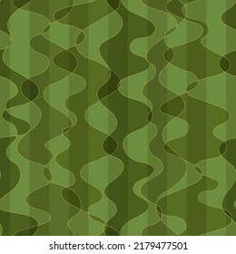 green repetitive background with vertical waves and stripes. vector seamless pattern. fabric swatch. wrapping paper. continuous print. geometric shapes. design template for apparel, textile, linen