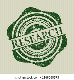 Green Research grunge style stamp