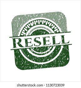 Green Resell rubber grunge stamp