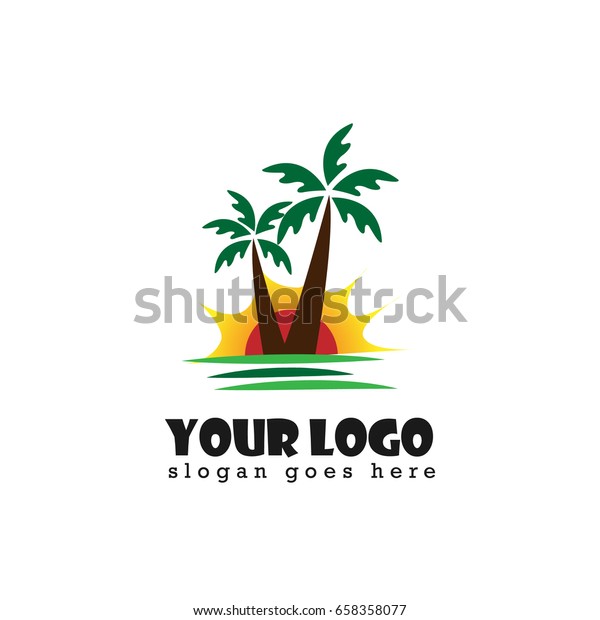 Green Resort Design Logo Tropical Forest Stock Vector (royalty Free 