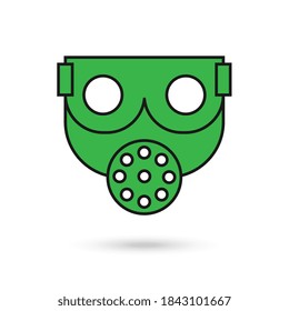 Green Respiratory Protection Symbol Sign Isolated On White Background