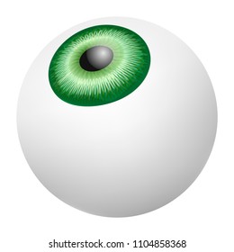 Green retina eyeball mockup. Realistic illustration of green retina eyeball vector mockup for web design isolated on white background