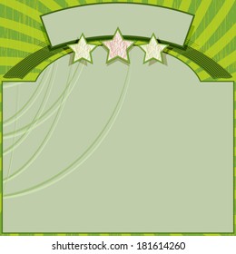green retro background. A vintage green poster with a texture. 