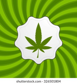 Grünes Retro-Cannabis-Design-Element. Vektorsymbol-Hintergrund