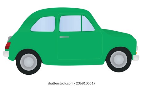 Green retro car. vector illustration