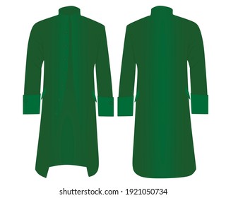 Green retro coat. vector illustration