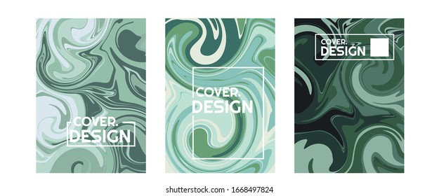 green retro color psychedelic fluid art portrait cover design vector illustration. good use vector for template book cover, brochure, flyer, and poster.
