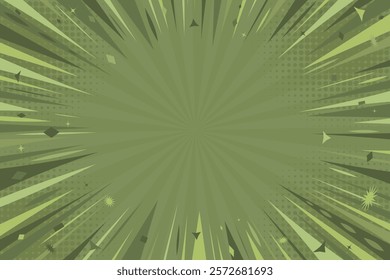 Green retro comic book background. Modern creative pop art halftone style background. Abstract comic style backdrop
