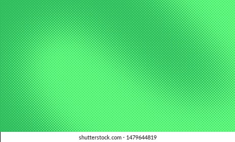 Green retro comic pop art background with haftone dots design. Vector clear template for banner or comic book design, etc