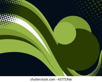 Green retro composition VECTOR