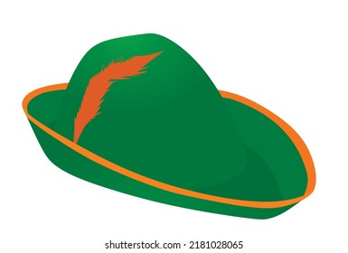 Green retro hat. vector illustration