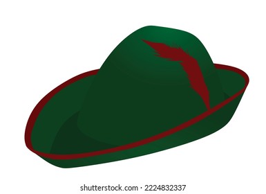 Green retro hat. vector illustration