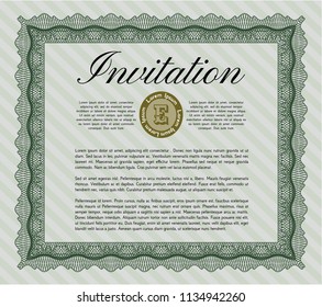 Green Retro invitation. With complex background. Perfect design. Customizable, Easy to edit and change colors. 