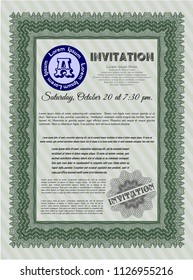 Green Retro invitation. Customizable, Easy to edit and change colors. With quality background. Excellent design. 