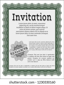 Green Retro invitation. Customizable, Easy to edit and change colors. Easy to print. Perfect design. 