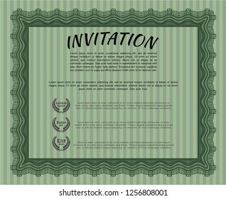 Green Retro invitation. Retro design. Detailed. With quality background. 