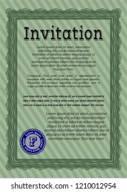 Green Retro invitation. Detailed. With quality background. Perfect design. 