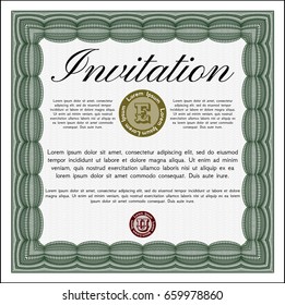 Green Retro invitation. Detailed. With quality background. Superior design. 